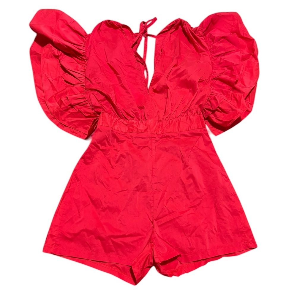 The Sang Romper with Puff Sleeves